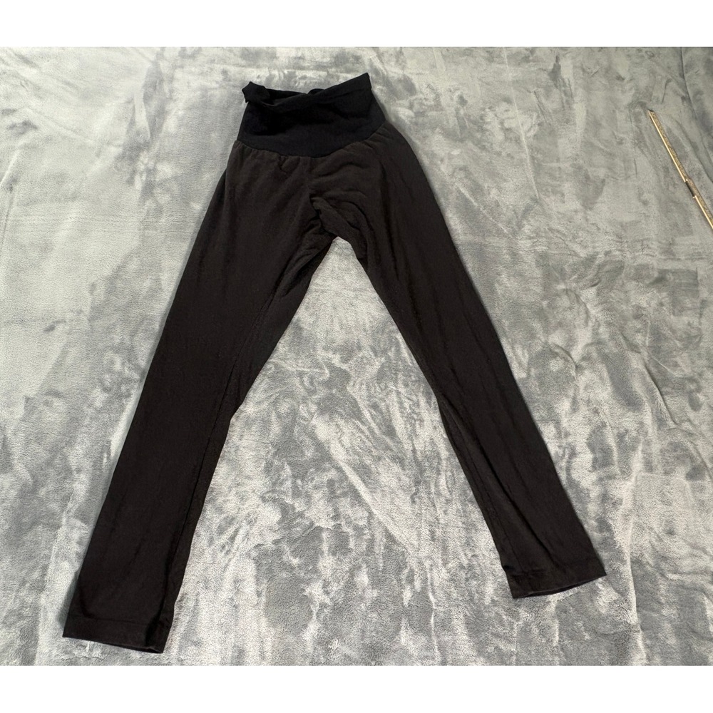 Motherhood Maternity Over The Belly Leggings XL Black Stretch Pregnancy Pants